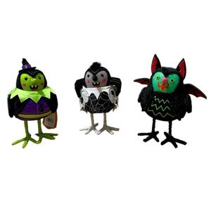 Hyde and EEK! Featherly Friends Halloween Birds Decor - Set of 3